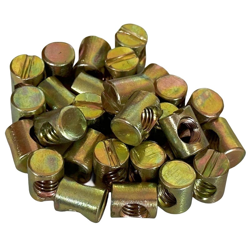 NACX M8 x 15mm Slotted Barrel Nuts Cross Dowel Slotted Nuts, 30Pcs - Image 5